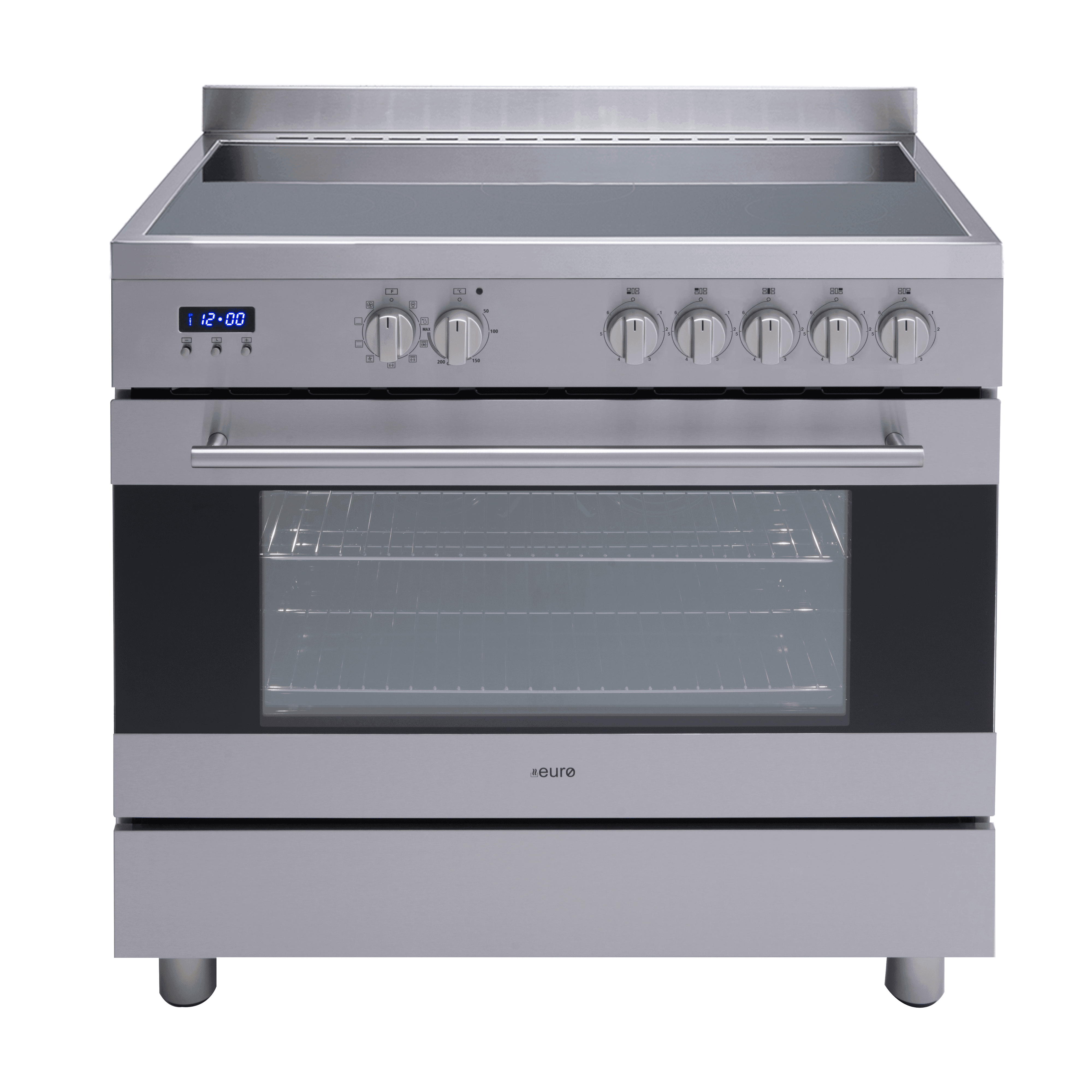 Euro Electric 90Cm F/Standing Multifunction Oven + Ceran Top - Burdens Plumbing