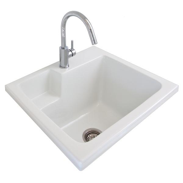 Eva Ceramic Laundry Sink 45L 620X550 1T By Seima(Seima P#:Sbc-620) - Burdens Plumbing