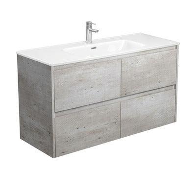 Fienza Amato Industrial Vanity Matte White Sides & Joli Top 1Th - Burdens Plumbing