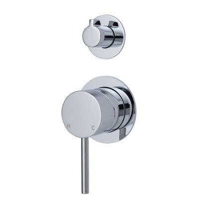 Fienza Kaya Divertor Mixer Chrome Small Round Chrome Plates - Burdens Plumbing