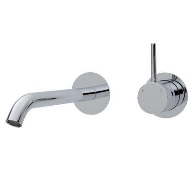 Fienza Kaya Up Basin/Bath Mixer 200mm Outlet Set Chrome Round Chrome Plates - Burdens Plumbing