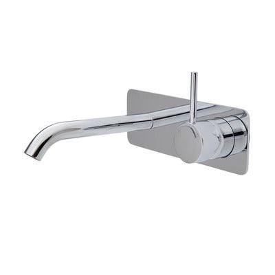 Fienza Kaya Up Basin/Bath Wall Mixer 160mm Outlet Set Chrome Soft Square Chrome Plate - Burdens Plumbing