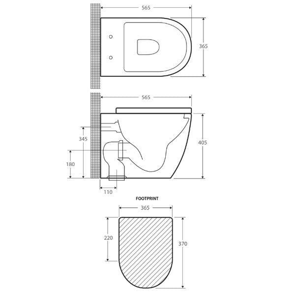 Fienza Koko Black Wall Faced Suite - Burdens Plumbing