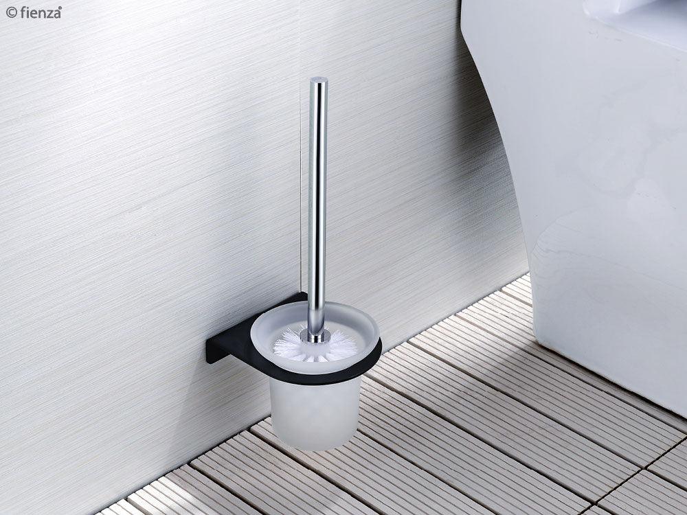Fienza Lincoln Toilet Brush Black & Chrome 860010 - Burdens Plumbing