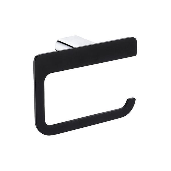 Fienza Lincoln Toilet Roll Holder Black & Chrome 86003 - Burdens Plumbing