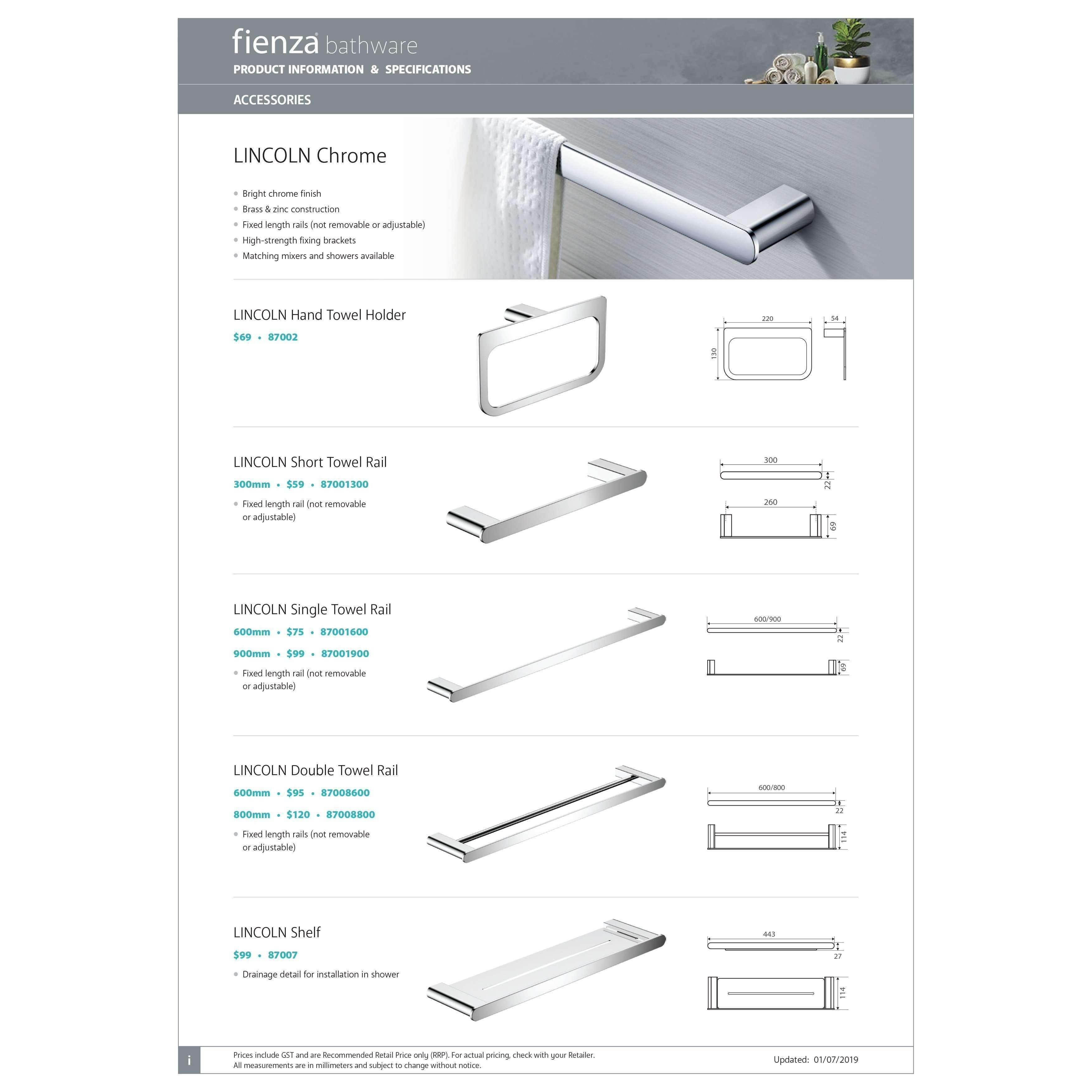 Fienza Lincoln Toilet Roll Holder Chrome 87003 - Burdens Plumbing
