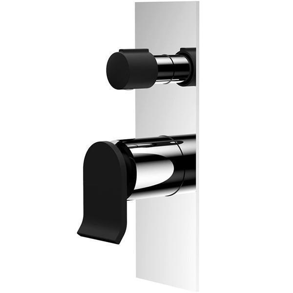 Fienza Lincoln Wall Shower Mixer With Diverter, Mixed Finish - Burdens Plumbing