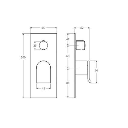 Fienza Lincoln Wall Shower Mixer With Diverter, Mixed Finish - Burdens Plumbing