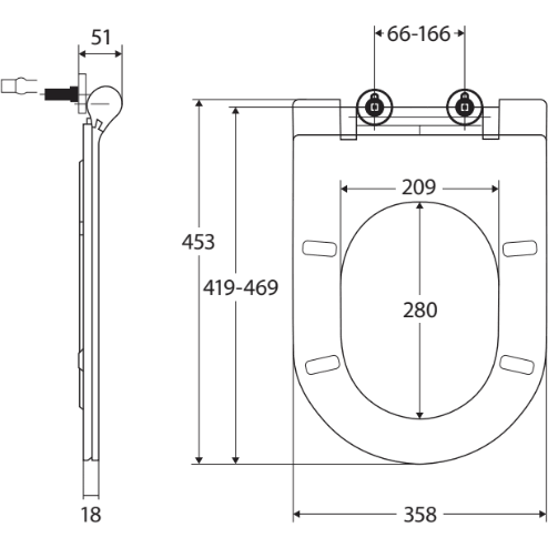 Fienza Lucero Slim Seat Soft Close Toilet Seat - Burdens Plumbing
