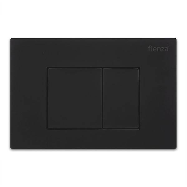 Fienza R&T Square Button Flush Plate - Matte Black - Burdens Plumbing