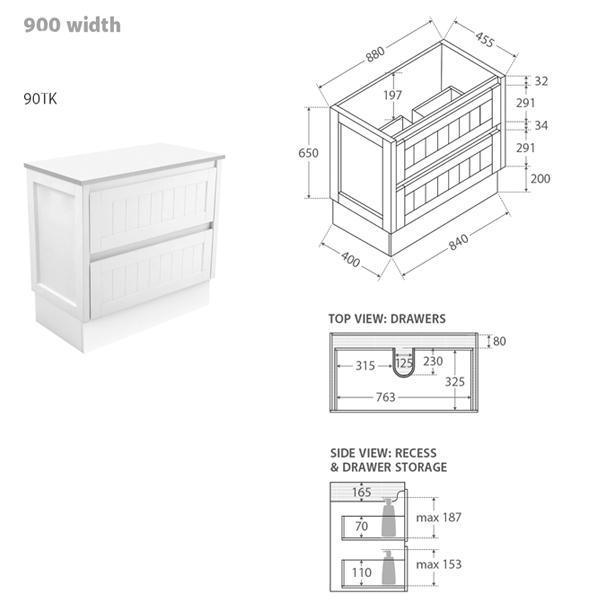 Fienza Rotondo Hampton Ceramic F/S 1200mm Vanity Rot120Tk - Burdens Plumbing