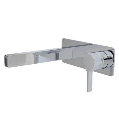 Fienza Sansa Basin Wall Mixer Set Chrome Soft Square Chrome Plate - Burdens Plumbing