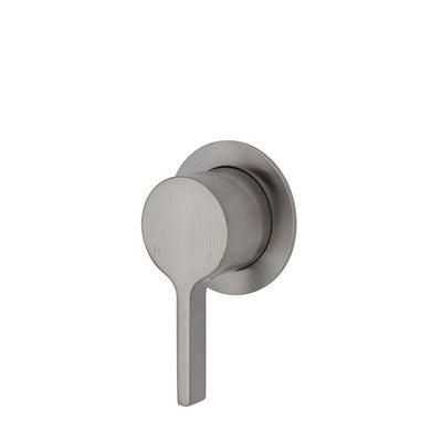 Fienza Sansa Wall Mixer Brush Nickel Small Round Brush Nickel Plate - Burdens Plumbing