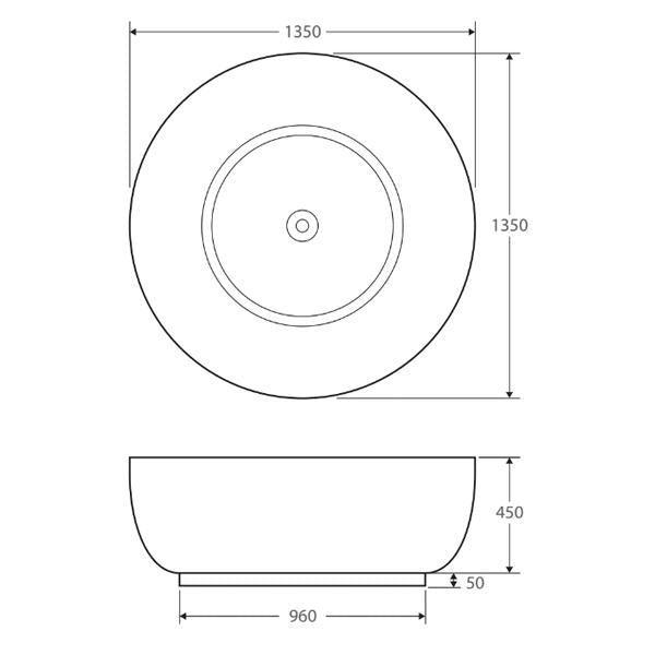Fienza Shinto Matte White Stone Freestanding Bath 1350mm - Burdens Plumbing