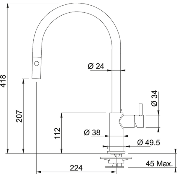 Franke Verona Pull Out Nozzle Chrome - Burdens Plumbing