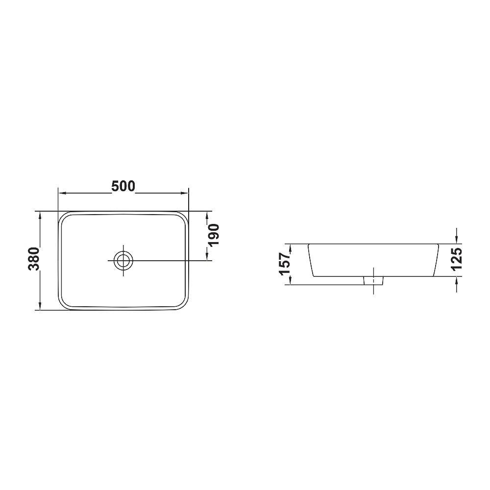 Gala Emma Nth Square Above Counter Basin 27050 - Burdens Plumbing
