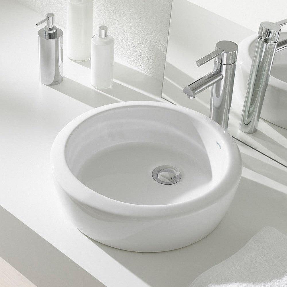 Gala Eos Above Counter Round Basin C/W Popup Waste Nth 34050 - Burdens Plumbing