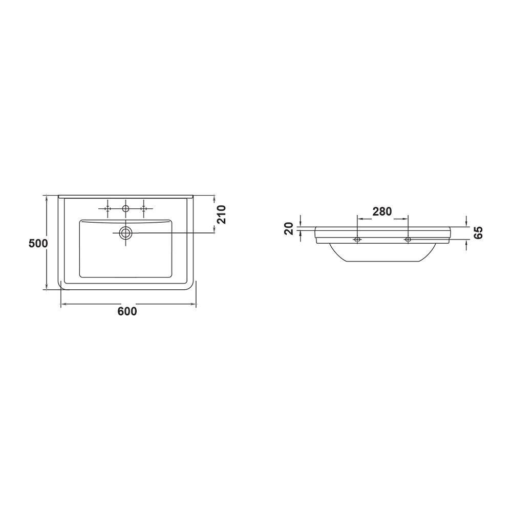 GALA NOBLE WALL BASIN 3TH - Burdens Plumbing