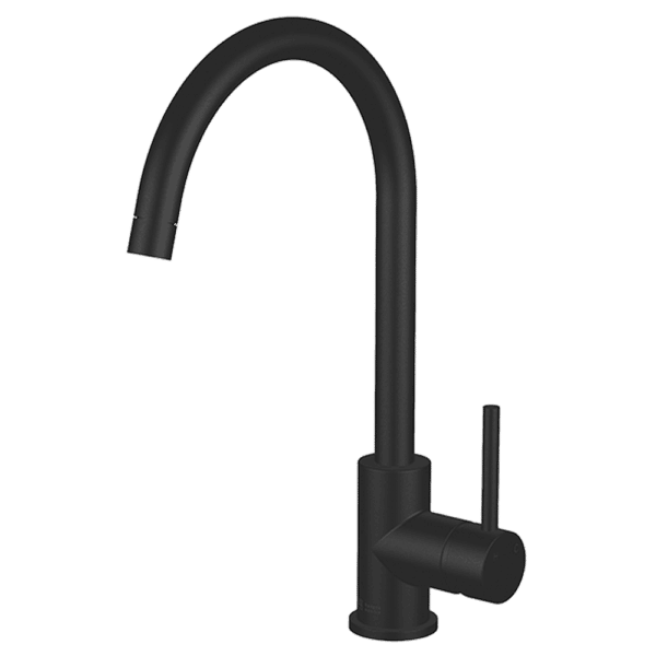 Gareth Ashton Lucia Goose Sidelever Mixer - Black - Burdens Plumbing