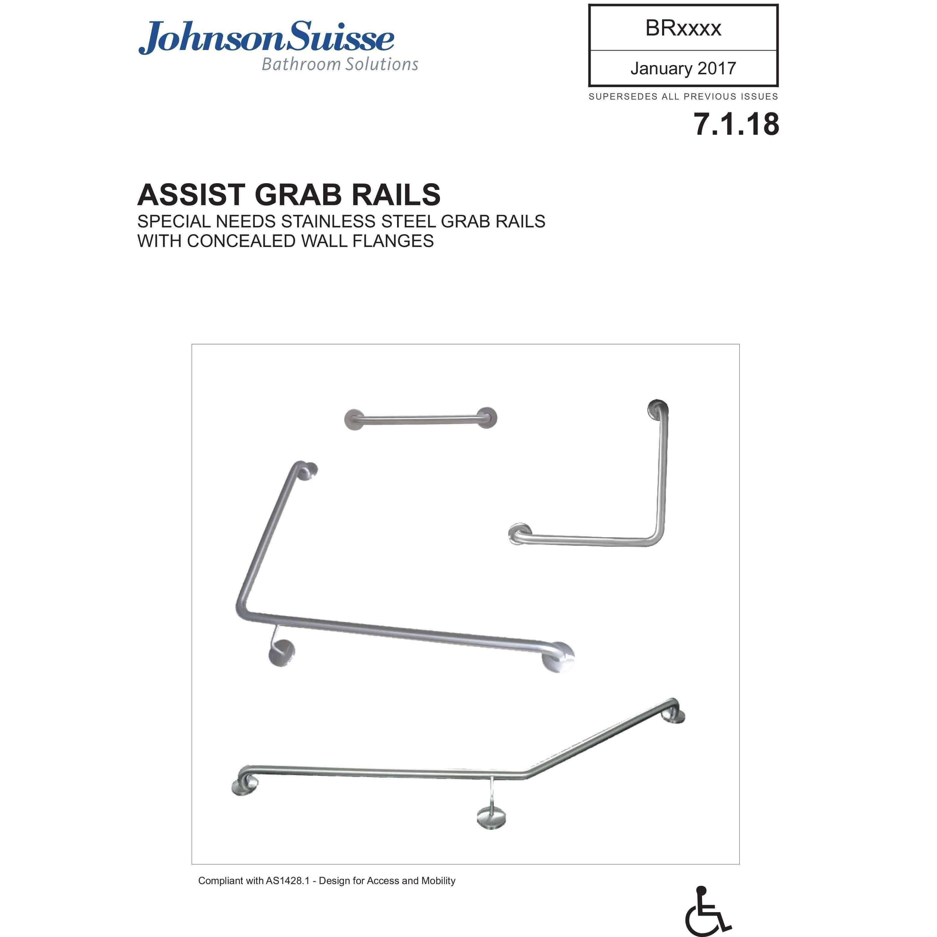 Gemini Grab Rail Straight 300mm Br1030 - Burdens Plumbing