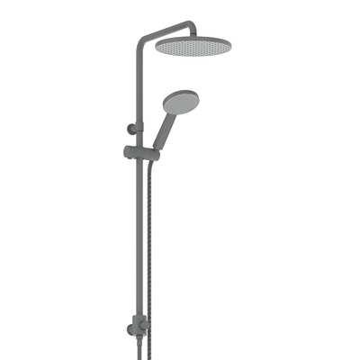 Greens Glide Rainboost Twin Rail Shower Gunmetal 1829091 - Burdens Plumbing
