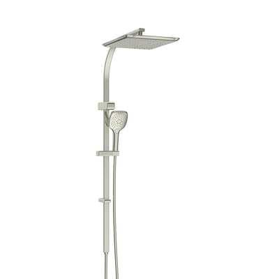 Greens Swept Airflo Twin Rail Shower Brushed Nickel 186901 - Burdens Plumbing