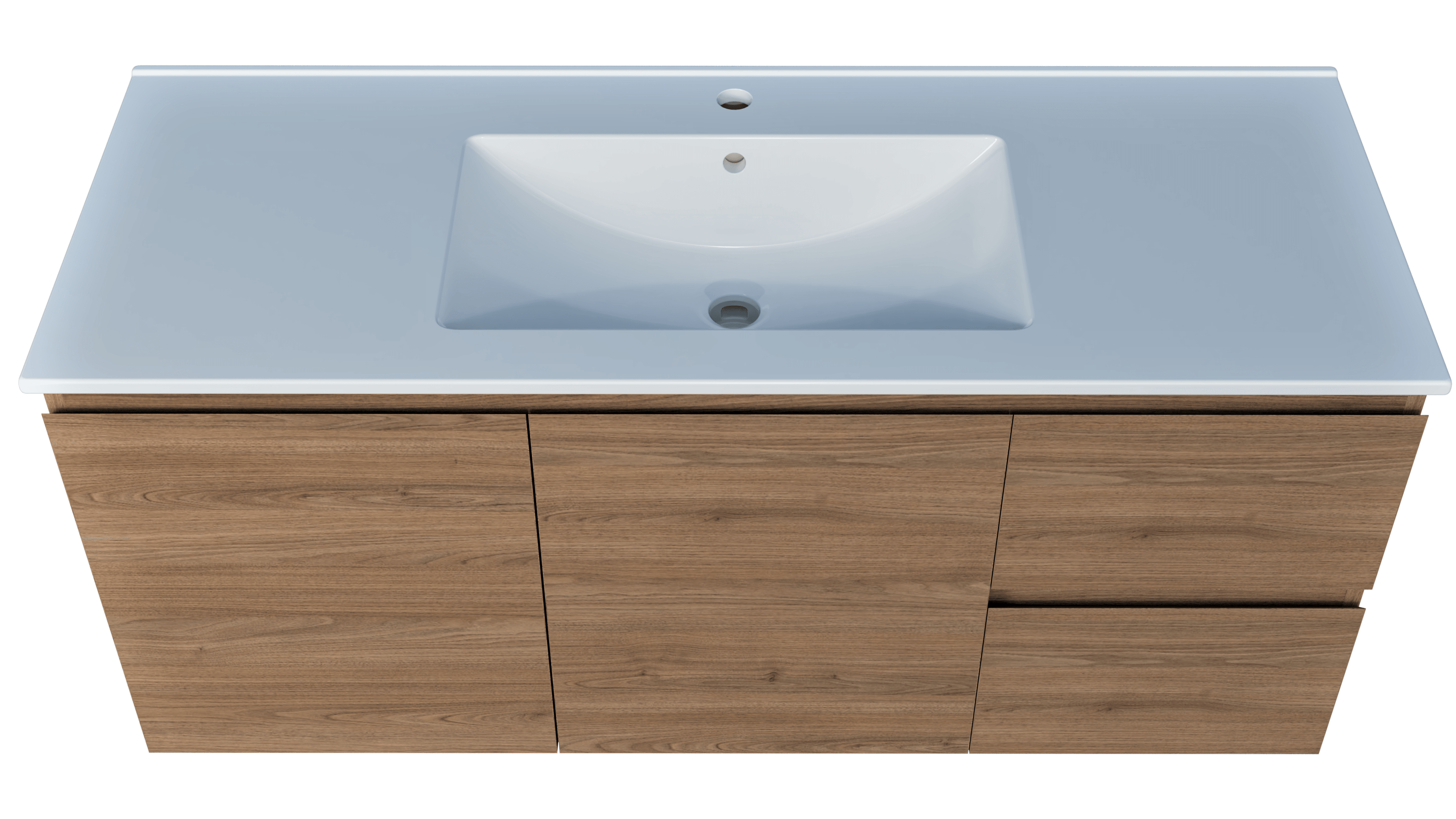 Harmony Double Drawer Vanity 1200mm, Centre Bowl Alpha Top, Wall Hung - Burdens Plumbing