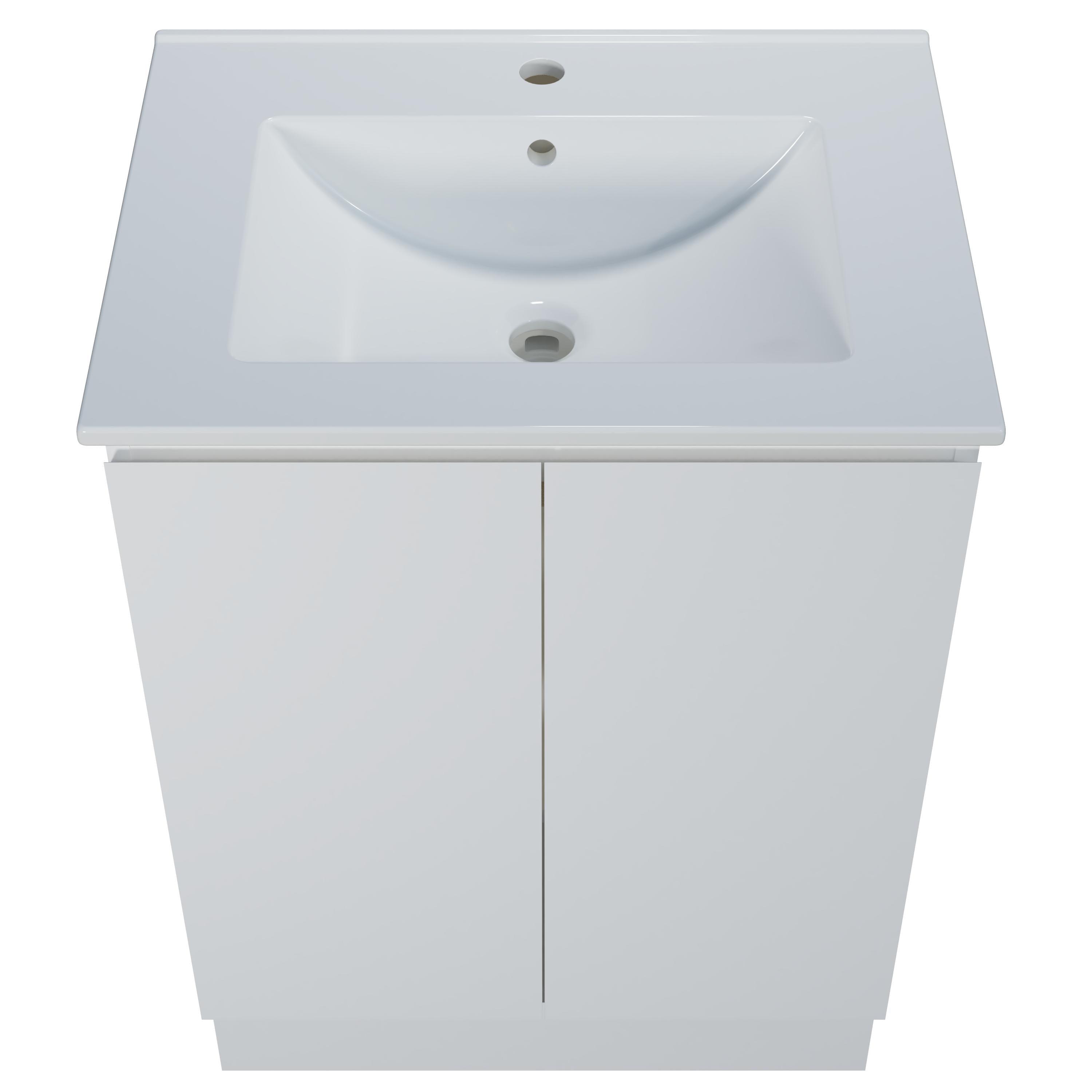Harmony Vanity 600mm, Centre Bowl Alpha Top, Floor Standing - Burdens Plumbing