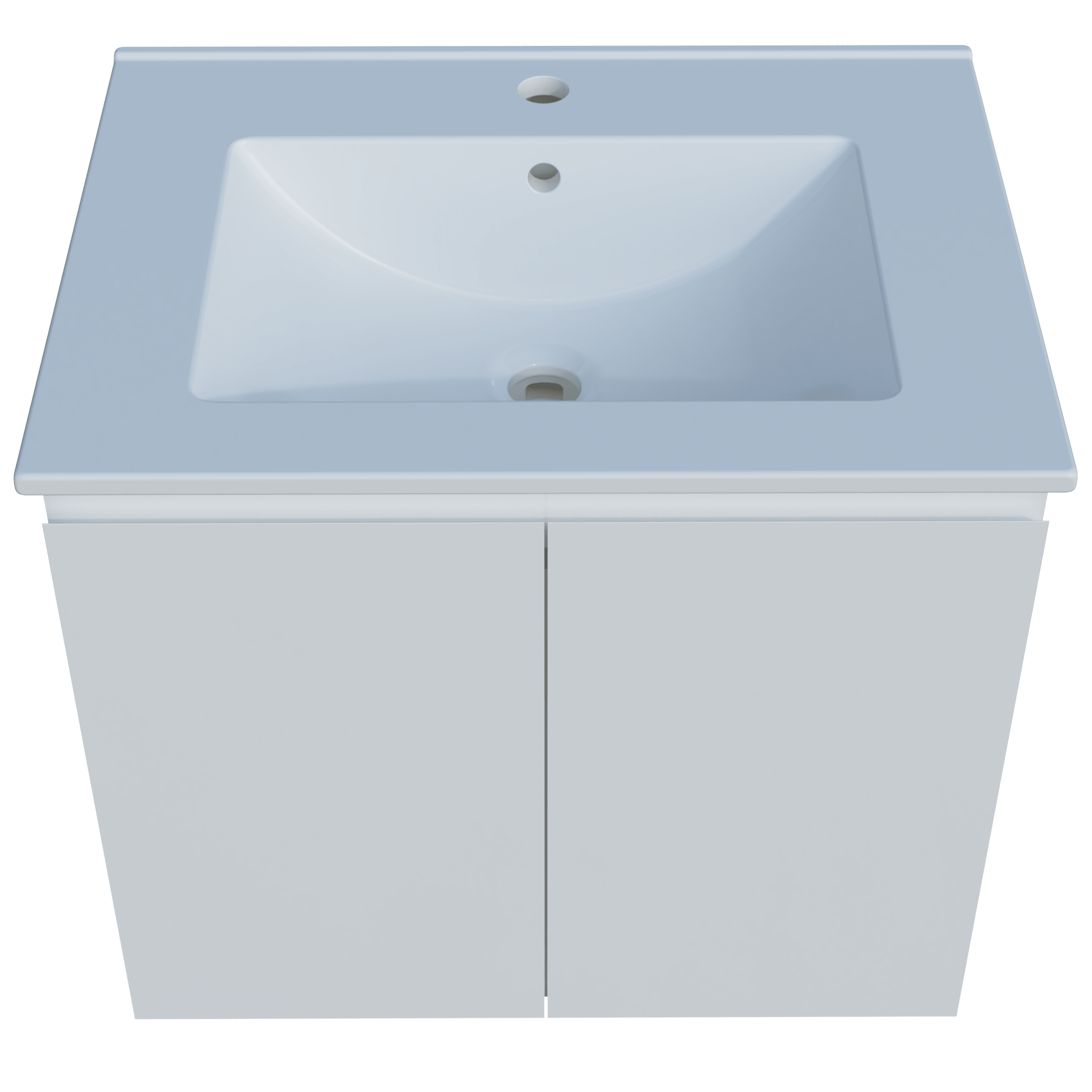 Harmony Vanity 600mm, Centre Bowl Alpha Top, Wall Hung - Burdens Plumbing