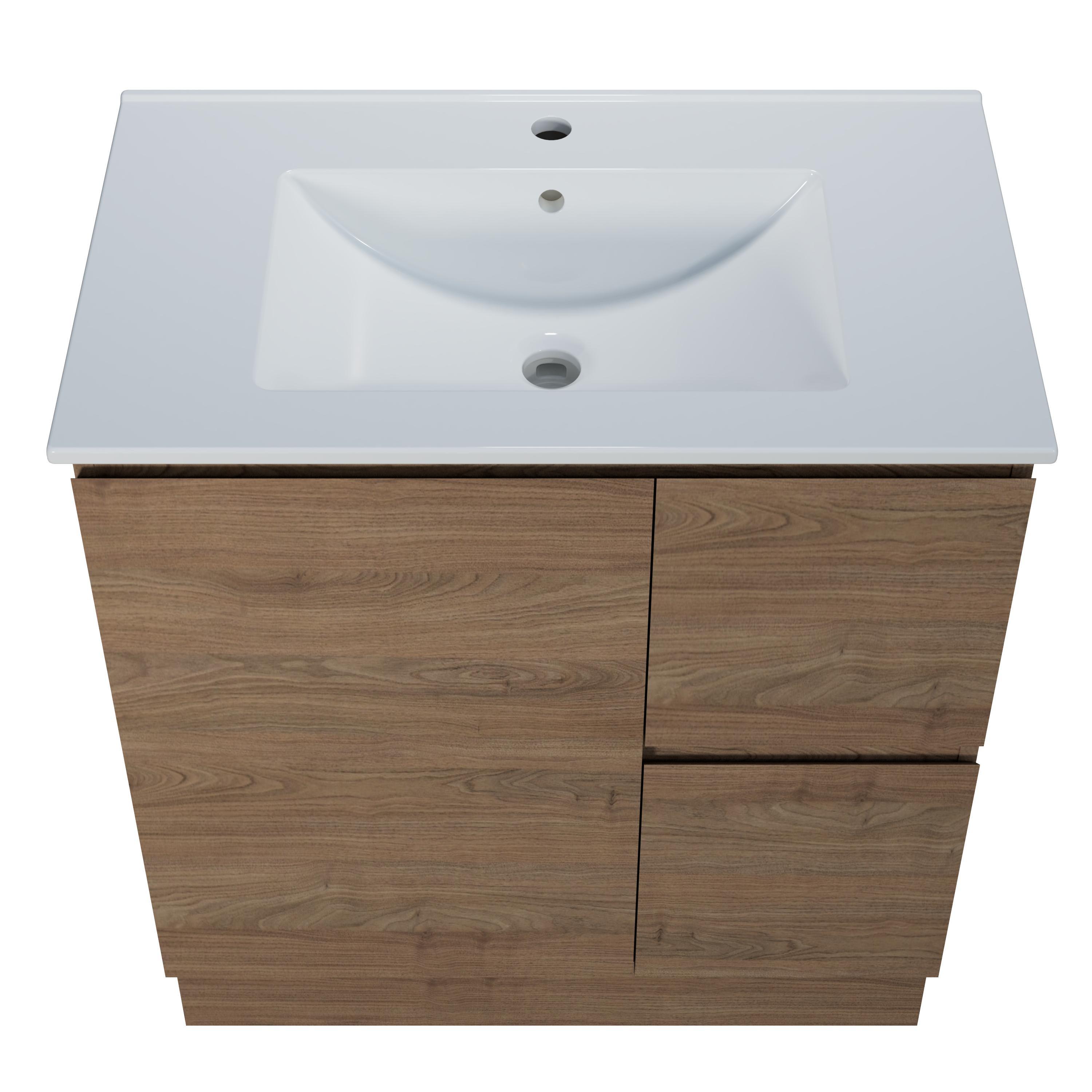 Harmony Vanity 750mm, Centre Bowl Alpha Top, Floor Standing - Burdens Plumbing