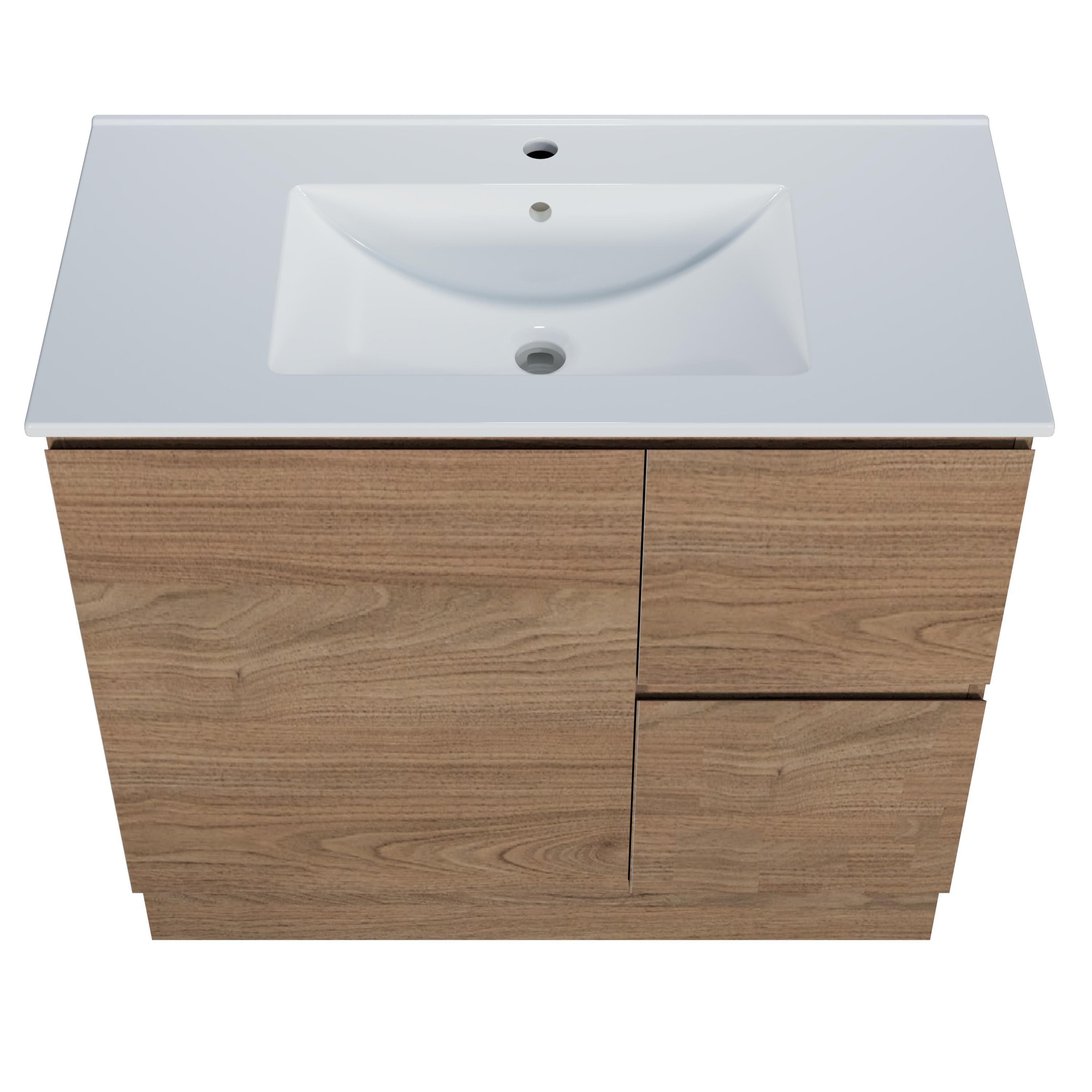 Harmony Vanity 900mm, Centre Bowl Alpha Top, Floor Standing - Burdens Plumbing