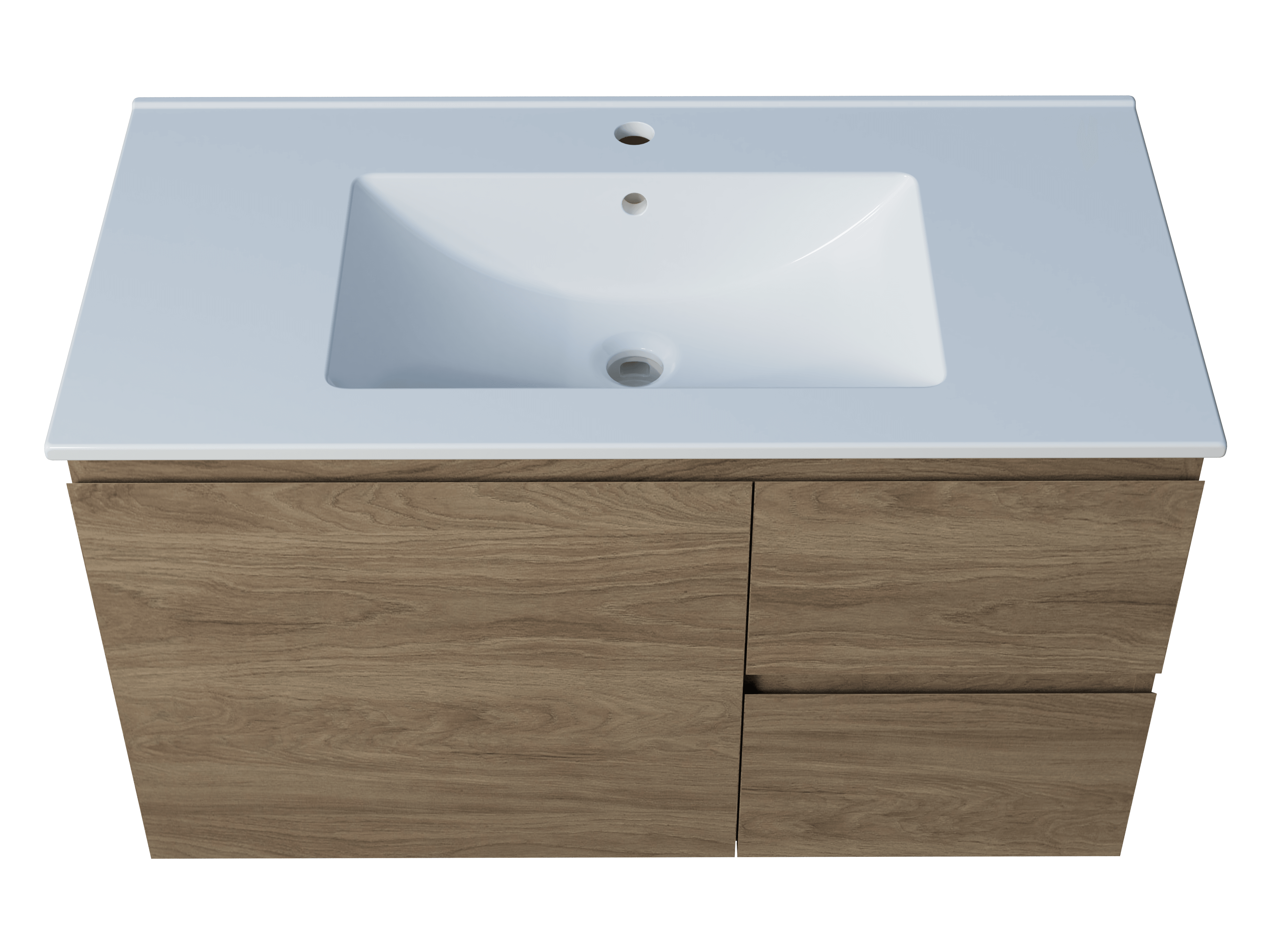 Harmony Vanity 900mm, Centre Bowl Alpha Top, Wall Hung - Burdens Plumbing