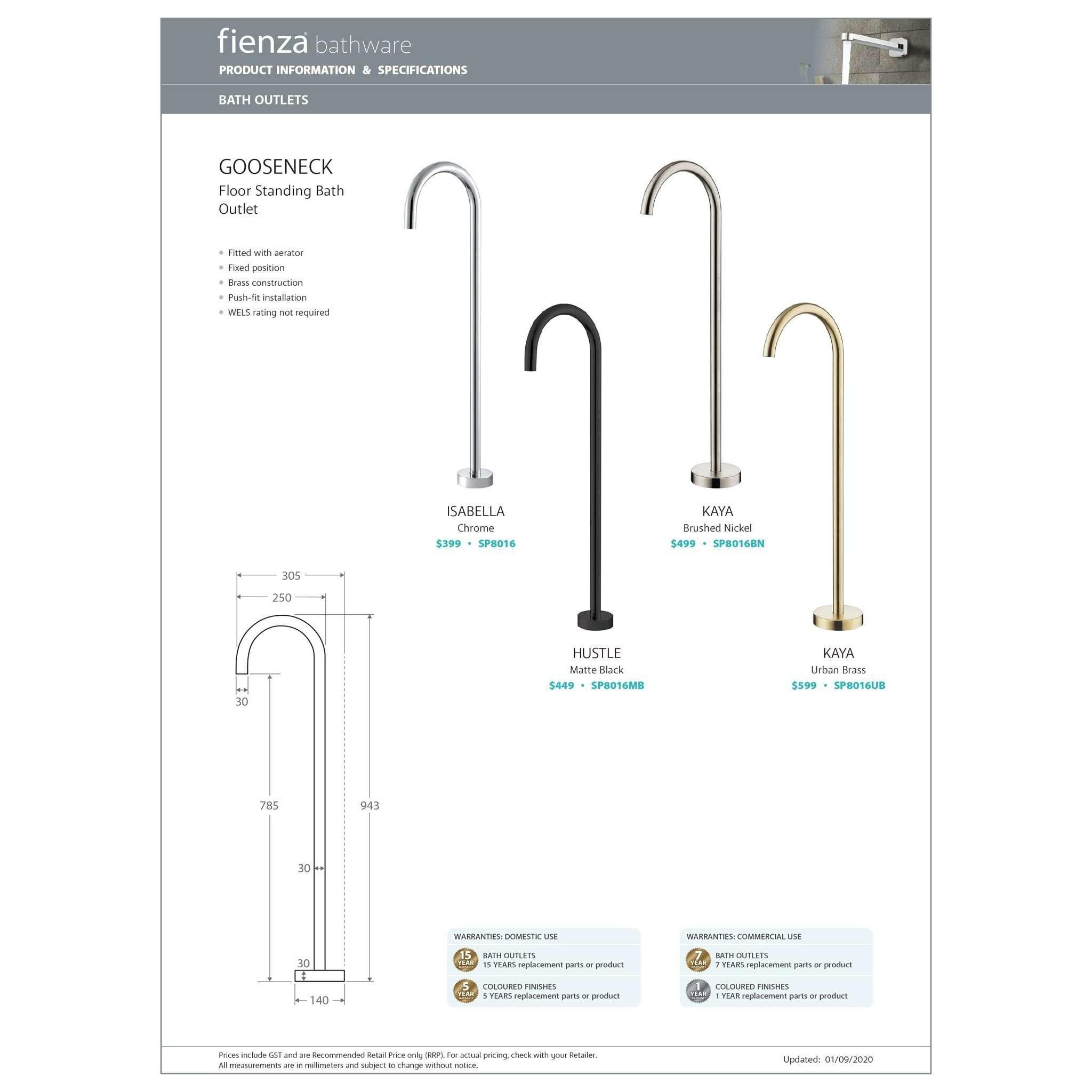 Hustle Floor Mounted Bath Outlet Matte Black - Burdens Plumbing