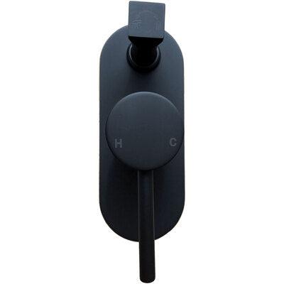 Hustle Wall Divertor Mixer: Matt Black(Fienza P#:225102B) - Burdens Plumbing