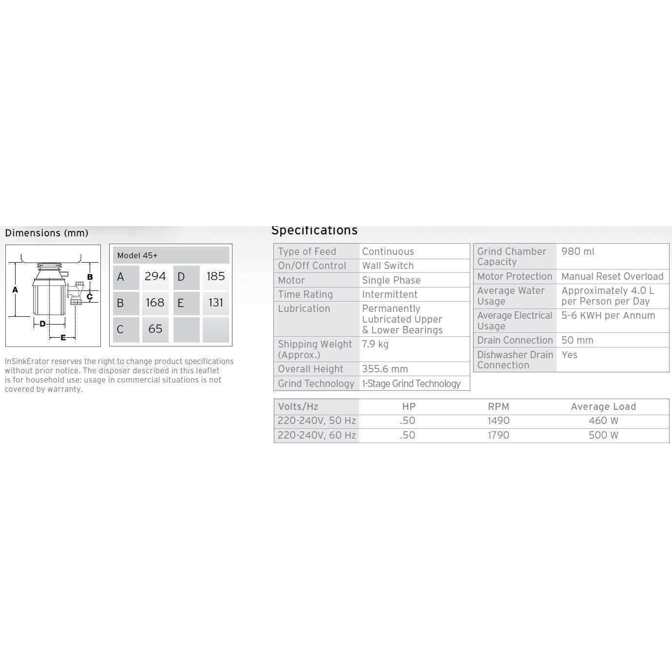 In-Sink-Erator Food Waste Disposer Model 46 77969B - Burdens Plumbing