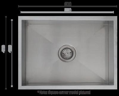Interchange Uptown 250 Single Bowl Sink Utr550 600 X 450 X 250 Radius Corner - Burdens Plumbing