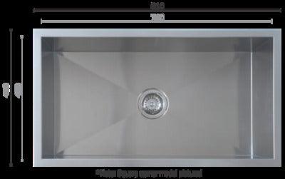 Interchange Uptown 250 Single Bowl Sink Utr760 810 X 450 X 250 Radius Corner - Burdens Plumbing
