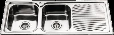 Interchange Uptown Le1180 Double Bowl Sink 1Th 1180 X 480 X 170 - Burdens Plumbing