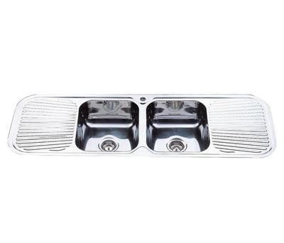 Interchange Uptown Re1500 Double Bowl Sink 1Th 1500 X 500 X 180 - Burdens Plumbing