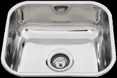 Interchange Uptown Tm435 Pressed Topmount S/Steel Sink 435 X 385 X 180 Slim Edge - Burdens Plumbing