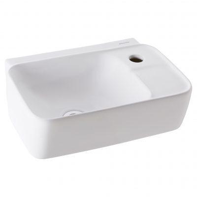Johnson Suisse Gemelli Compact Wall Hung Basin 1 Tap Hole 400 X 290 - Burdens Plumbing