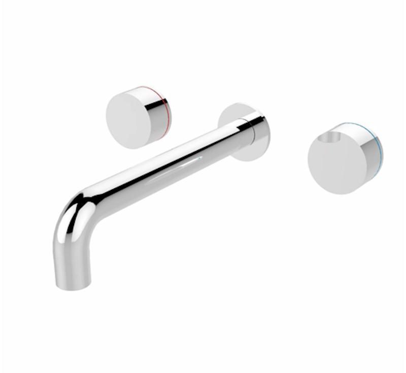 Kara Wall Basin Set 180mm Spout Chrome - Burdens Plumbing
