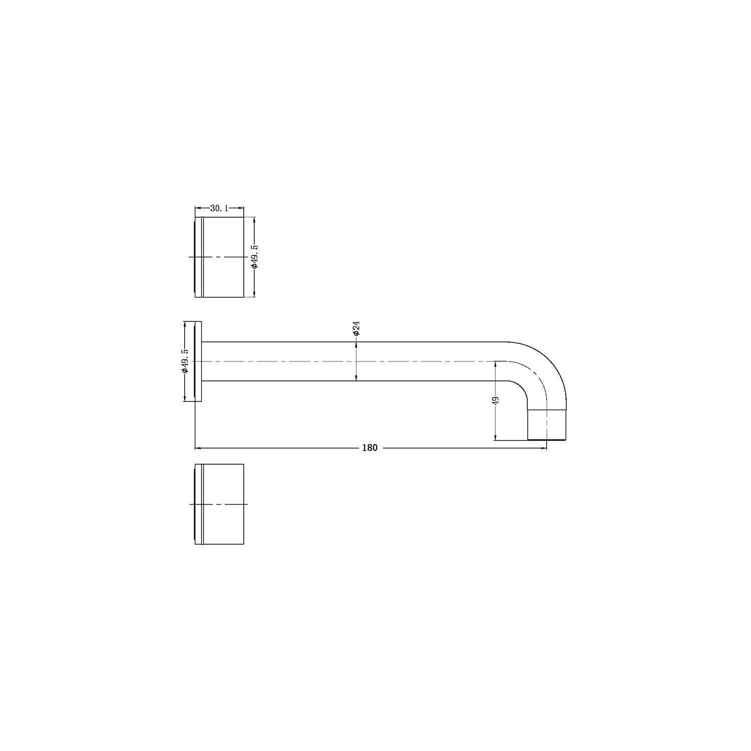 Kara Wall Basin Set 180mm Spout Chrome - Burdens Plumbing