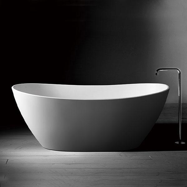 KASKADE IMPRO CAST STONE FREESTANDING BATH MATT WHITE - Burdens Plumbing