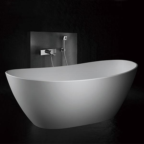 KASKADE IMPRO CAST STONE FREESTANDING BATH MATT WHITE - Burdens Plumbing