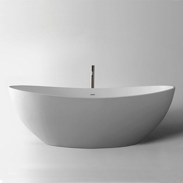 KASKADE IMPRO CAST STONE FREESTANDING BATH MATT WHITE - Burdens Plumbing