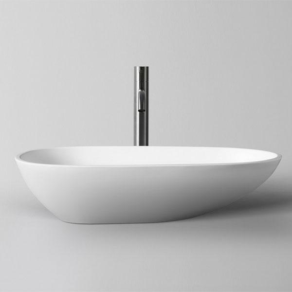 Kaskade Viva Cast Stone Above Counter Basin Matt White - Burdens Plumbing