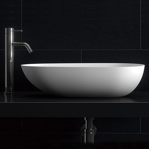 Kaskade Viva Cast Stone Above Counter Basin Matt White - Burdens Plumbing