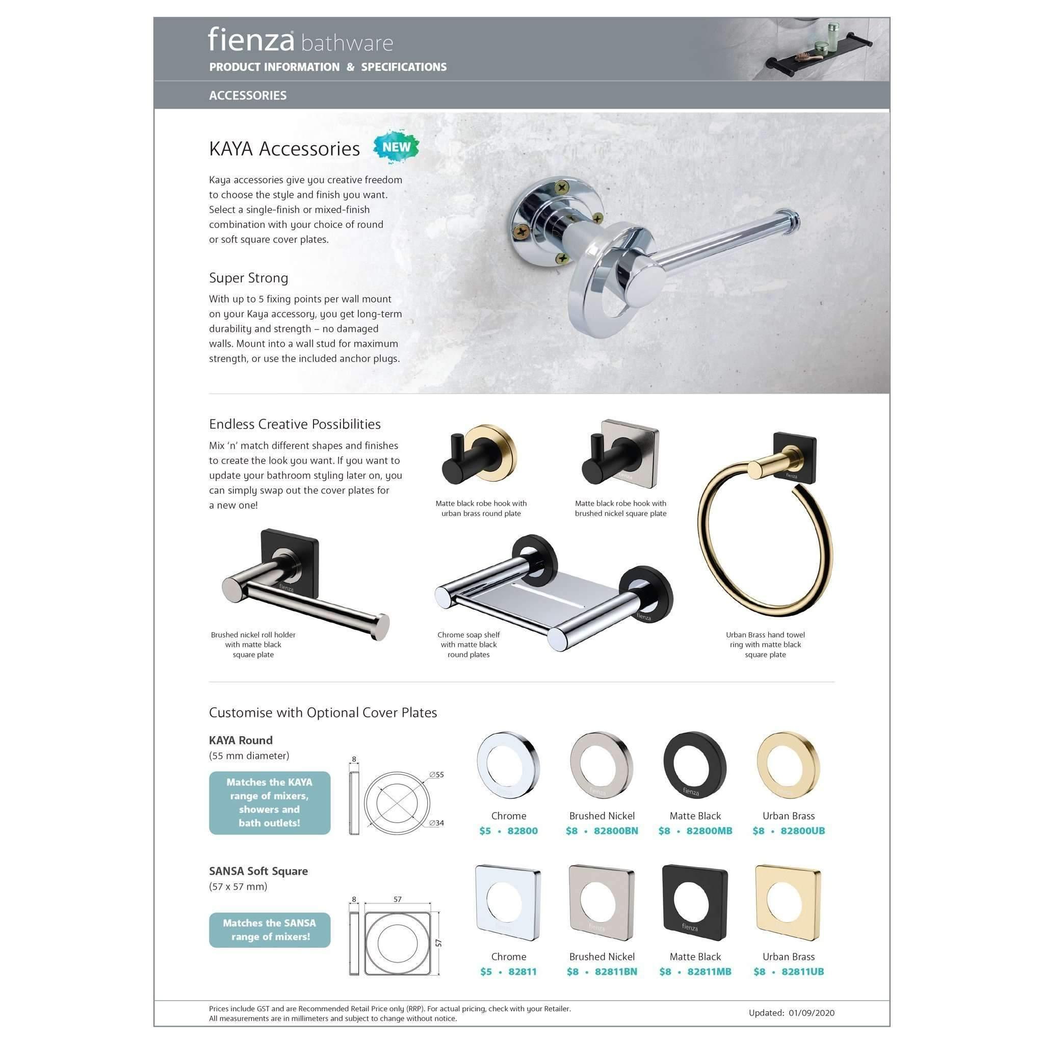 Kaya Single Robe Hook Matte Black - Burdens Plumbing