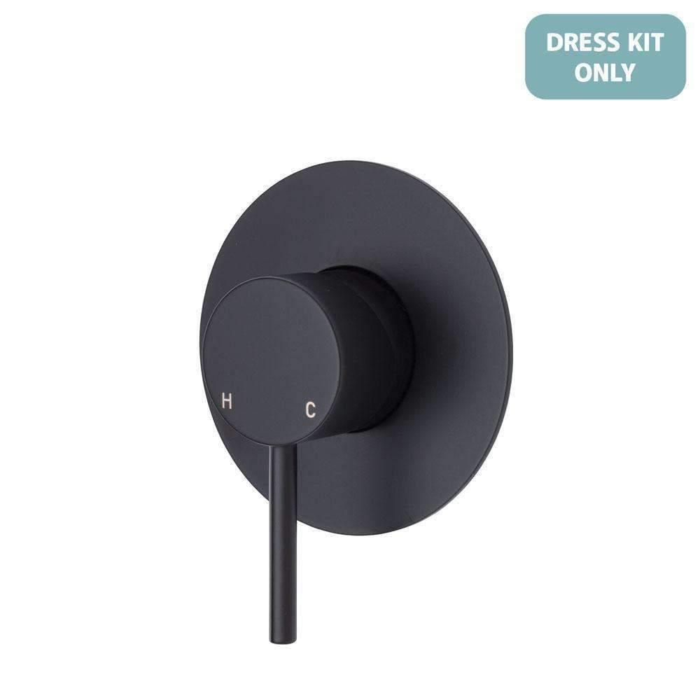Kaya Wall Mixer Matte Black Small Round Matte Black Plate - Burdens Plumbing